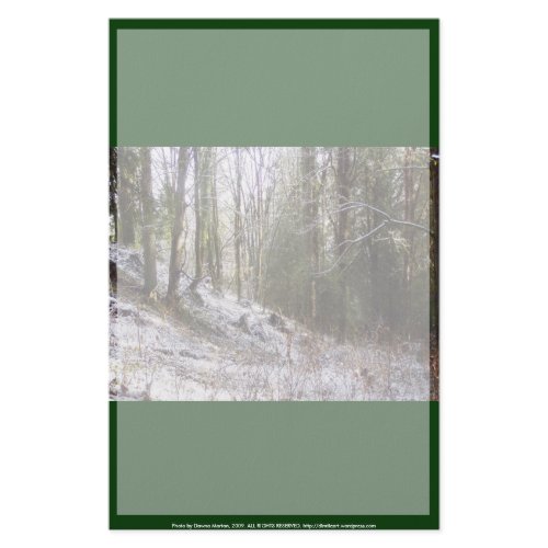 Snowy Sunlit Forest Glade stationery