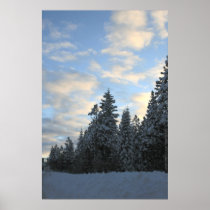 Snowy Sunrise Print by  Tracey Smith Studios