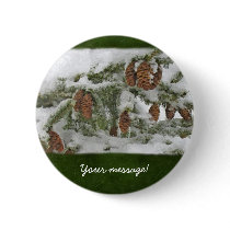 Snowy Tree with Pine Cones - Custom message