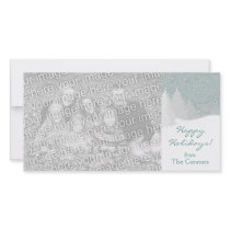Snowy Trees Holiday Card Template photo cards