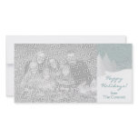 Snowy Trees Holiday Card Template Customized Photo Card