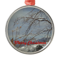 Snowy Trees Merry Christmas Ornament ornaments