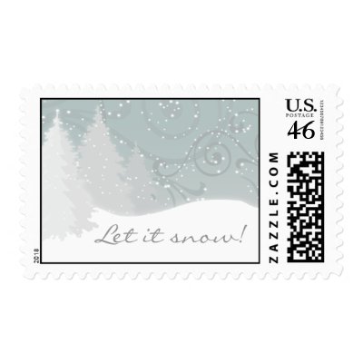 Snowy Trees Postage by litabug