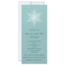 Snowy Turquoise Baby Shower Invitation