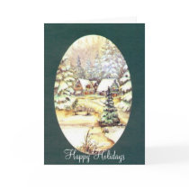 Snowy Village, Happy Holidays cards by lethanaylor24 Snowy Village, Happy Holidays cards
