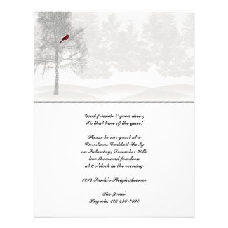 Snowy White Forest with Red Cardinal Invite