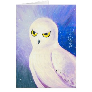 Snowy White Owl Card