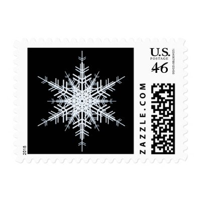 Snowy White Snowflake Stamp