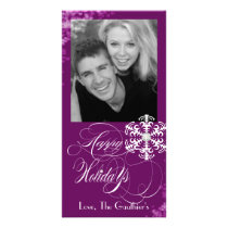 Snowy Winter Plum Holiday Photo Card