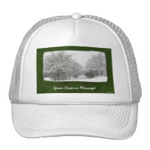 Snowy Winter Trees and Shrubs Trucker Hat