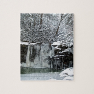 Snowy Winter Waterfall