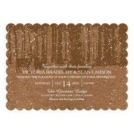 Snowy Woodland and Deers | Wedding 5x7 Paper Invitation Card