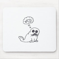 Snuffles the Baby Seal mouse pad - Seal Pup Dreams mousepads