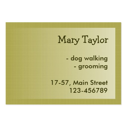 Snug pug business card templates (back side)