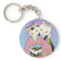 Snuggle kitties keychain keychains
