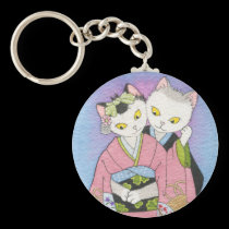 Snuggle kitties keychain