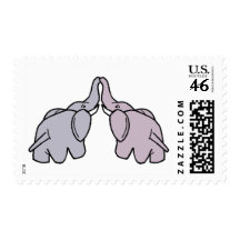 Snuggling Elephants Stamp