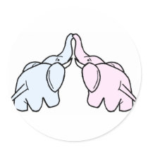 Snuggling Elephants stickers