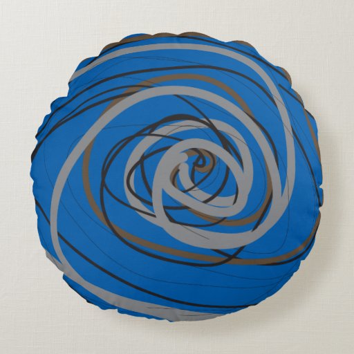 SO BLUE SPIRAL Round Throw Pillow Zazzle