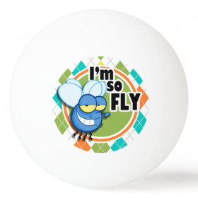 So Fly!  Colorful Argyle Pattern Ping Pong Ball