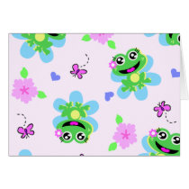 so happy frogs print greeting card