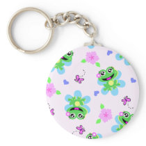 so happy frogs print key chains