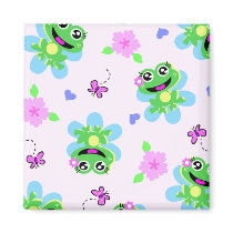 so happy frogs print refrigerator magnets