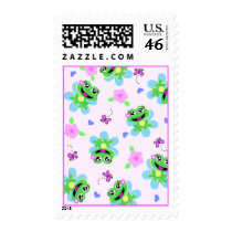 so happy frogs print postage stamps