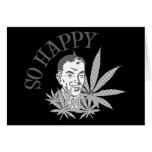 So Happy Retro Guy W/ Pot Leaves & Pipe Grey Card