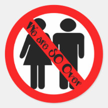 SO Over Break UP Round Sticker