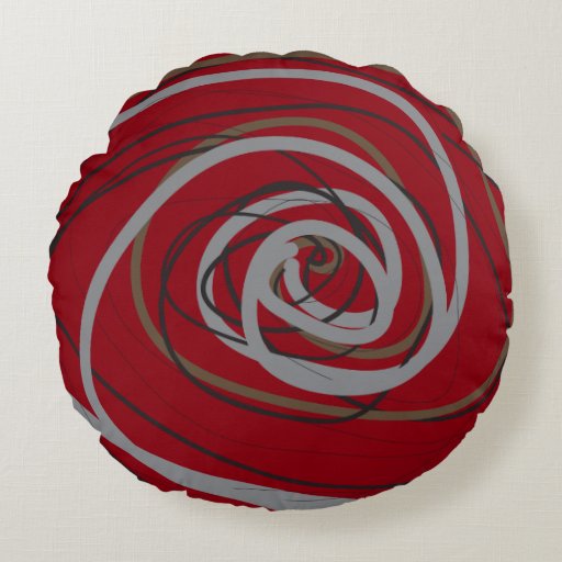 SO RED SPIRAL Round Throw Pillow Zazzle