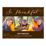 So Thankful Thanksgiving Photo Card postcards