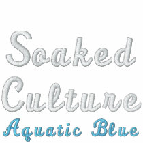 Soaked Culture, Aquatic Blue embroidered shirts