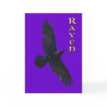 Soaring Black Raven Greeting Card
