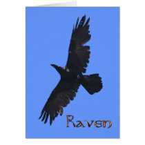 Soaring Black Raven Greeting Card