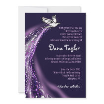 Soaring Dove Jewish Baby Naming Invitation Hebrew