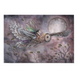 Soaring Fairy and Owl Fantasy Art Poster