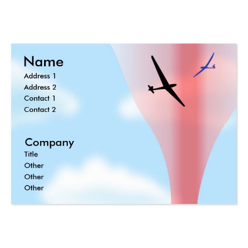 Soaring Gliding Sailplane Glider chubby Business Card (front side)