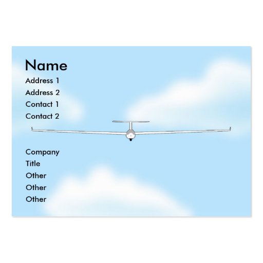 Soaring Gliding Sailplane Glider chubby Business Card Templates (front side)