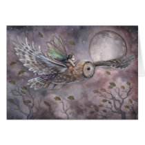 Soaring Owl and Fairy Art Card by Molly Harrison cards