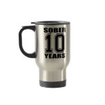 Sober 10 Years Black on White Coffee Mugs