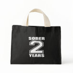 Sober 2 Years White on Dark Bag