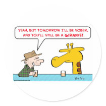 sober giraffe sticker