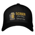 Sober Starting Tomorrow Embroidered Hats