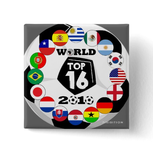 Soccer 16 Flags Button World Cup button