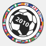 Soccer 2010 round sticker