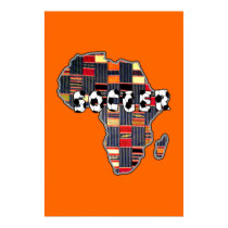 Soccer Africa Kente Map of Africa Soccer Poster posters