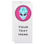 soccer alien head pink and blue rack cards