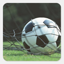 Soccer Ball 3 Square Stickers
