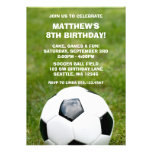 Soccer Ball and Grass Birthday Party Invitations